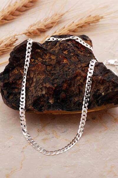 Sümer Telkari Gurmet 4 Mm 65 Cm İşlemeli İtalyan Gümüş Erkek Zincir Kolye 8067