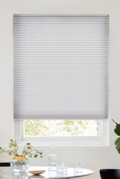 Perdejim Açık Gri Plicell Parrot 18 Katlanır Cam Balkon Perdesi - Ofis Perdes...