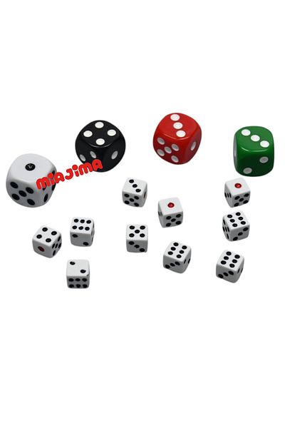 Miajima Backgammon Sandal 10 Pieces 9 mm Color Okey Sandal 4 Pieces 16 mm Set