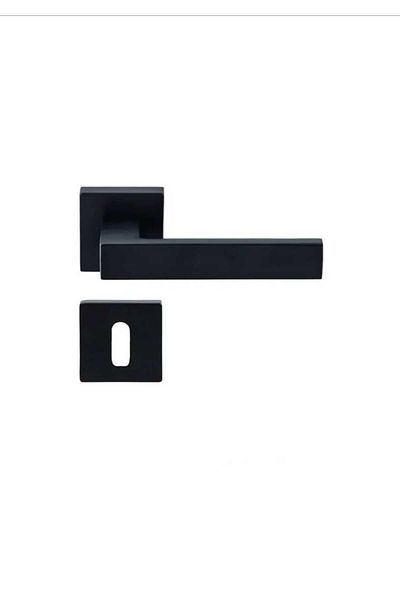KAİZEN Luxury Lama Black Square Badge Door Handle - 2 Pcs Protection Bumper