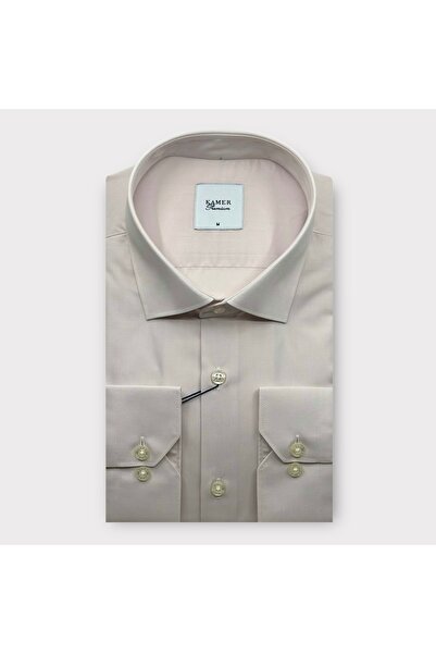 KAMER ERKEK REGULAR FIT TERİKOTON BEJ GÖMLEK 3400E