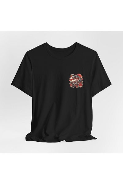 IVART Dragon Printed-Unisex - 100% βαμβακερό κοντομάνικο μπλουζάκι με κανονικό λαιμόκοψη