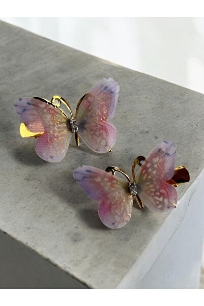 MUTENA أجنحة الفراشة من التول المتحرك، مشبك كوليت متدلي من حجر الراين، قطعتان...