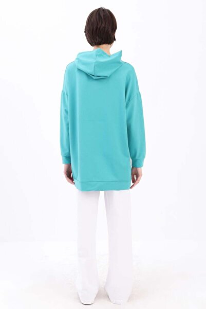 ALLDAY Turquoise-Hooded Sweat Tunic