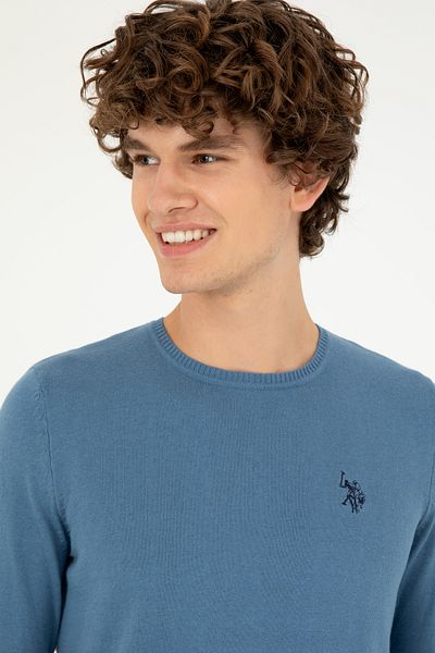 U.S. Polo Assn. Pulover de bază albastru închis pentru bărbați 50293505-vr032