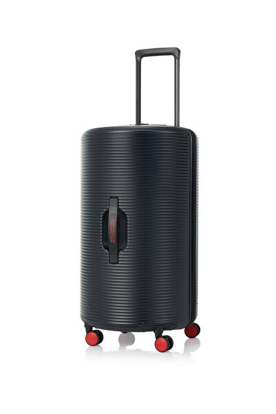 American Tourister روليو سبينر صلب متوسط 75 سم، أسود وأحمر