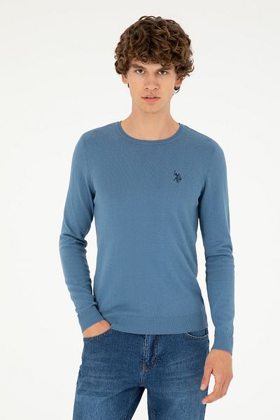 U.S. Polo Assn. Pulover de bază albastru închis pentru bărbați 50293505-vr032