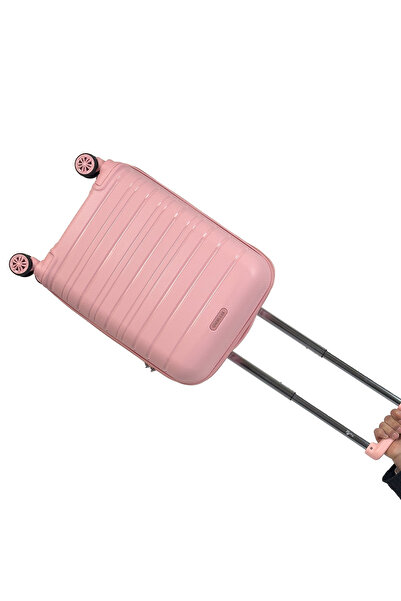 Reymond Luggage Karbon PP Seyahat Valizi Horizon Serisi Kırılmaz Bavul, Pudra - Orta Boy