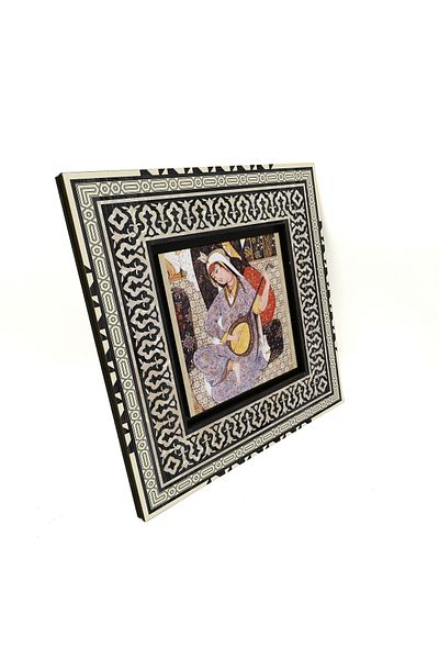 Sadrazam Musician Woman Miniature Printed Mdf Table 20X20 Krt-124