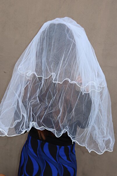 TAKIŞTIR Λευκό πέπλο γάμου - After Party με αγκράφα χτένας