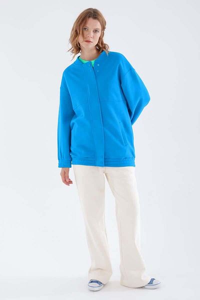 ALLDAY Cardigan cu fermoar cu fermoar albastru