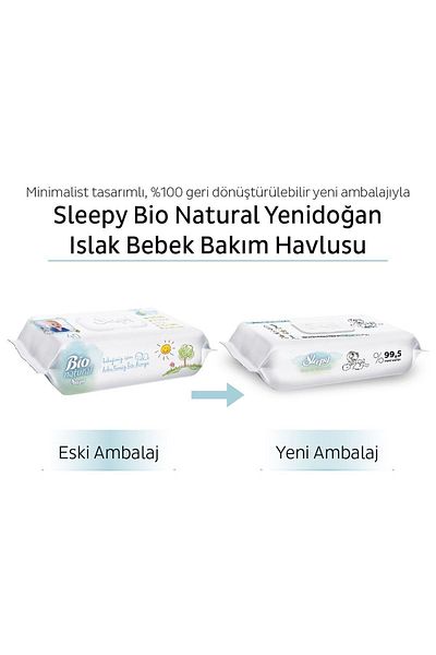 Sleepy Bio Natural Newborn Wet Baby Care Towel 6x40 (240 Sheets)