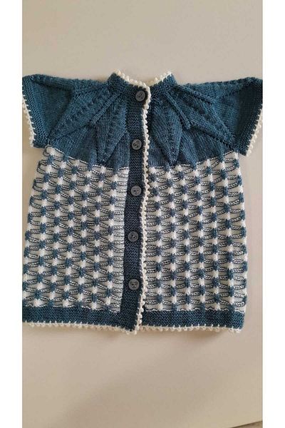 Papatyam Hand Knitted Skewer Handwork Baby Vest Handwork Baby Kids Knit Vest/Nako Record Rope