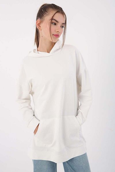 ALLDAY White-Hooded Sweat Tunic