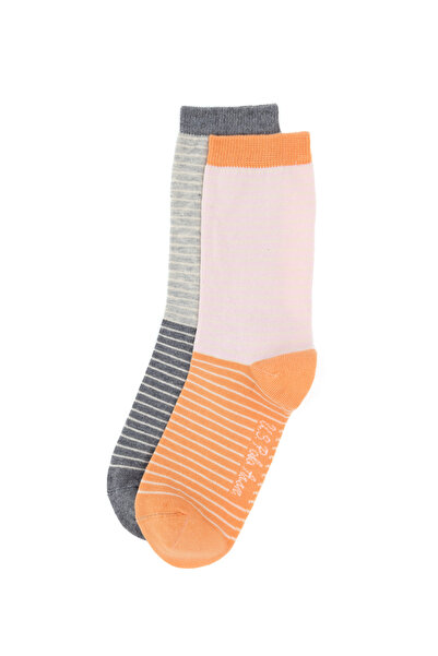 U.S. Polo Assn. Women's Gray Melange 2-Piece Sock Socks 50298996-Vr086
