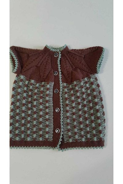 Papatyam Hand Knitted Skewer Handwork Baby Vest Handwork Baby Kids Knit Vest/Nako Record Rope