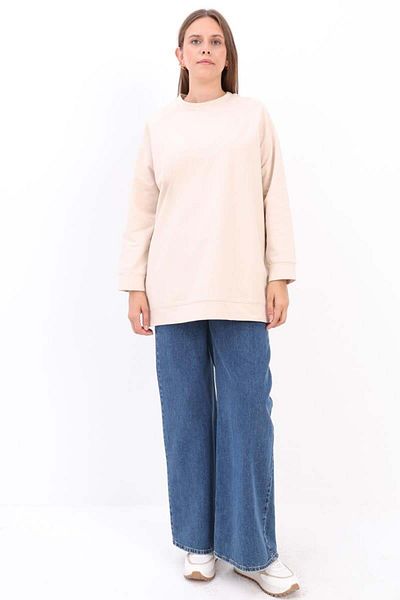 ALLDAY Stone-Crew Neck Raglan Sleeve Sweatshirt