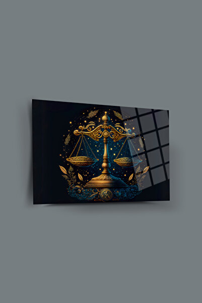 glassartdesign Cântarul de justiție Tablou din sticlă irezistibilă Tablou bir...