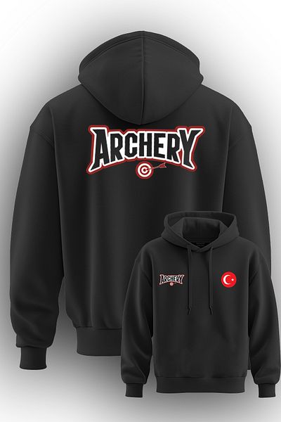 TOP GLORY Суитшърт с качулка и принт с 3 въжета и повдигнати елементи Archery Sweat Arch23003