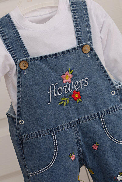 MinyTim Baby Girl Denim Salopet, 100% Cotton, 9Months, 12Months, 18Months