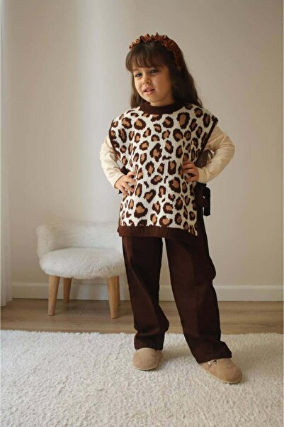 MİNİKO KİDS Girl's Knitwear Sweater Badi 3 Piece Knitwear Set