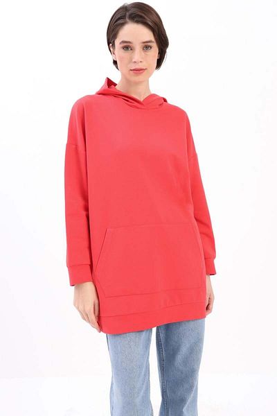 ALLDAY Pomegranate Flower-Hooded Sweat Tunic