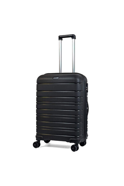 Reymond Luggage Karbon PP Seyahat Valizi Horizon Serisi Kırılmaz Bavul, Siyah - Orta Boy
