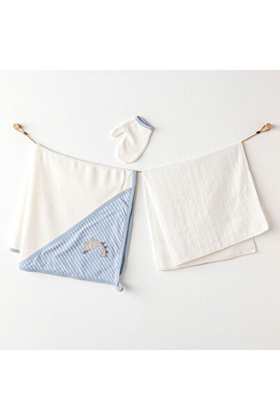 andywawa طقم مناشف أطفال 3 قطع طقم مناشف موسلين دينو