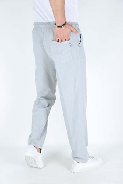 Genel Markalar Gri Erkek Hambez Lastikli Rahat Kalıp Pamuk Eşofman Alt Pantalon