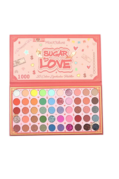 moc allure Profesyonel 50'li Pigmentli Işıltılı Büyük Boy Far Paleti