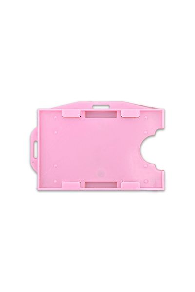 PABALAS Powder Color Name Badge Container with Horizontal and Vertical Double Card Bowl Staff Card Case Card Protector