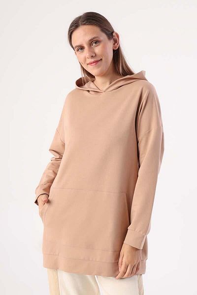 ALLDAY Beige-Hooded Sweat Tunic