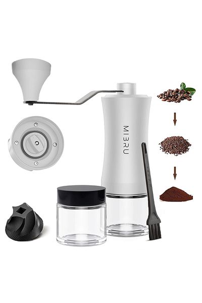 MIBRU Coffee manual grinder LE white with additional jar
