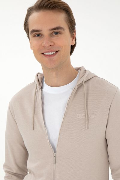U.S. Polo Assn. Men's Stone Knitted Cardigan 50293412 -Vr049