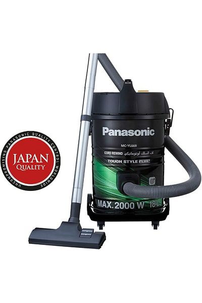 PANASONIC مكنسة كهربائية 2000 وات 18 لتر 2000 وات MC-YL669G747 أخضر/أسود
