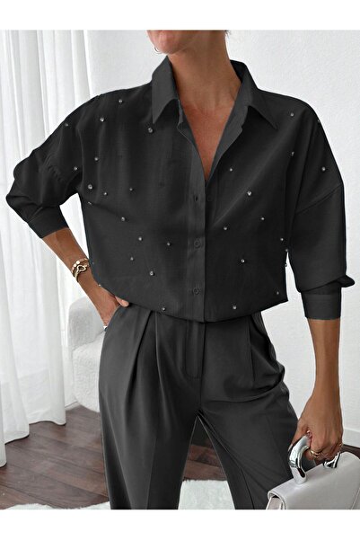 Basko fashion Cămașă salash cu broderie de piatră