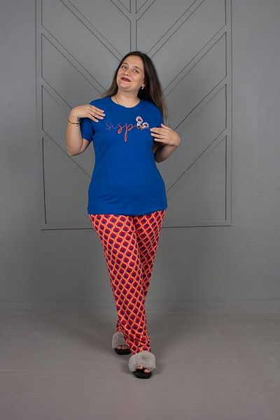 Truva XXL Plus Size Bottom Patterned Pajamas Set