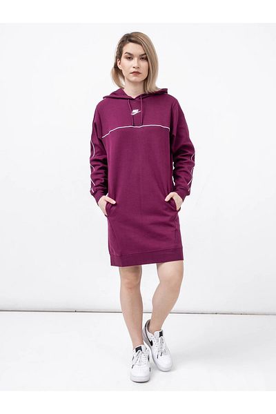 Nike Sportswear Millenium Fleece Hoodie Dress Purple Women's Dress