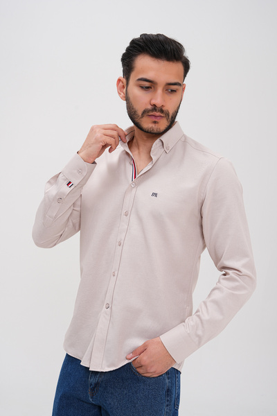 Basics&More Stripe Detailed Men's Regular Shirt