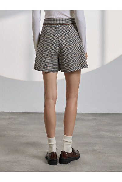 Karaca Kadın Klasik Şort-Ekru/kahve