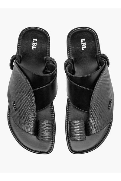 LBL by Shoexpress Textured Slip-On Arabic Sandals with Toe Loop
