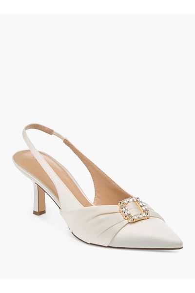 Celeste Women's Embellished Slingback Shoes with Kitten Heels