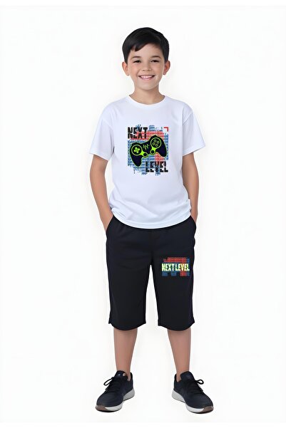 YA KO KİDS Набір капрі з двома кишенями для хлопчиків з принтом