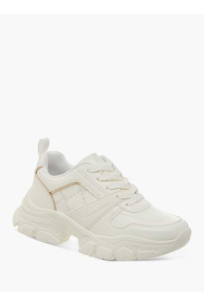 Flora Bella by Shoexpress Flora Bella Logo Embroidered Sneakers with Lace-Up Closure