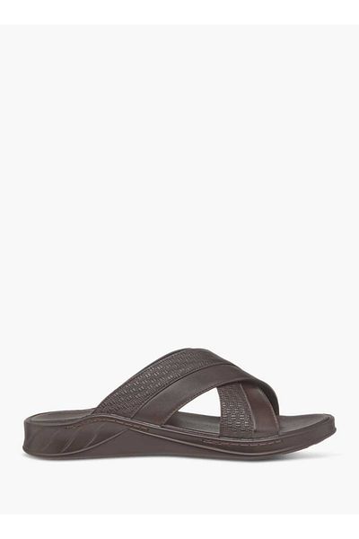 LBL by Shoexpress Textured Cross Strap Slip-On Arabic Sandals