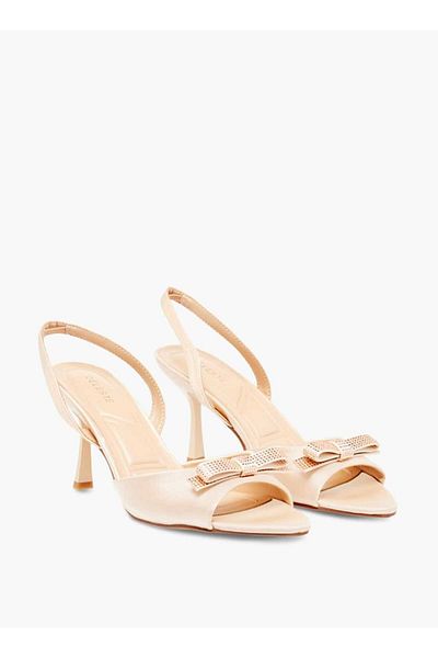 Celeste Women's Embellished Bow Slingback Sandals with Stiletto Heels