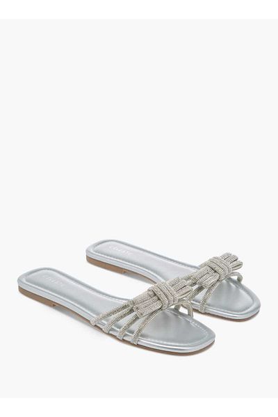 Celeste Women's Embellished Bow Detail Slip-On Flat Sandals