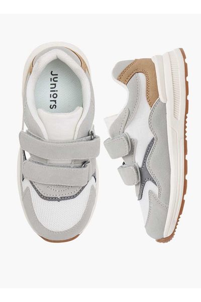 Juniors Panelled Ankle Sneakers with Hook and Loop Closure