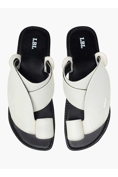 LBL by Shoexpress Textured Slip-On Arabic Sandals with Toe Loop