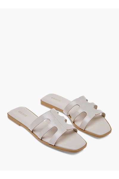Celeste Women's Solid Slip-On Flat Sandals